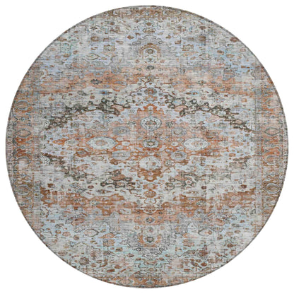 Jaelien Orange Washable Indoor-Outdoor Rug