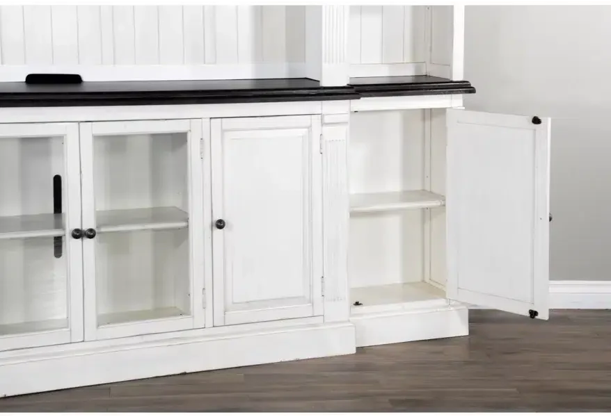 124" Entertainment Wall Unit TV Stand Media Console White Entertainment Wall Unit Sideboards and Things By Sunny D