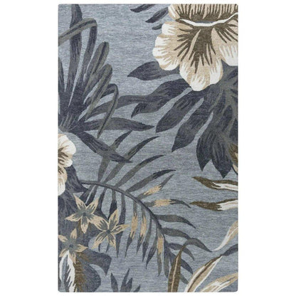 Clou Floral Gray Area Rugs For Living Room