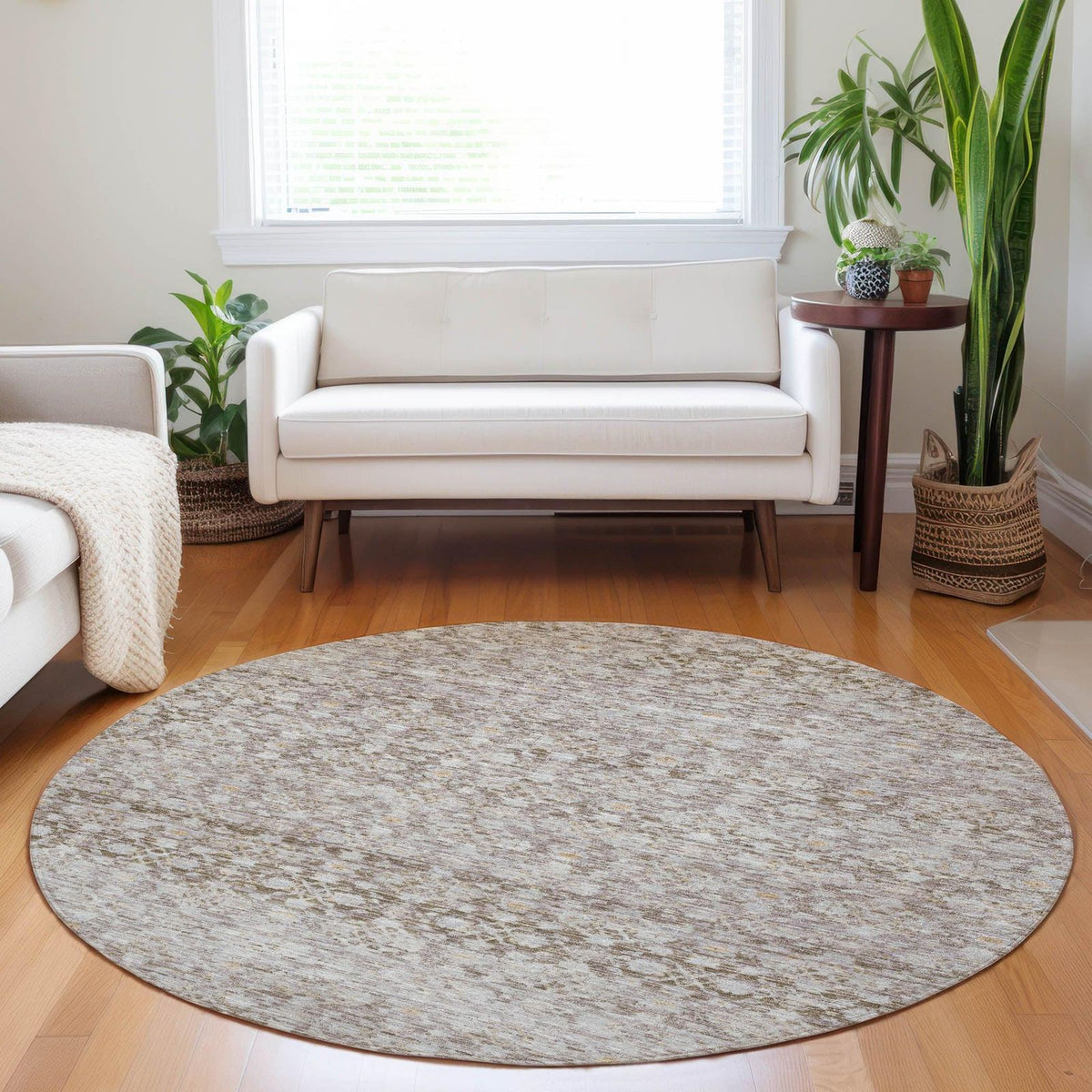 Irior Brown Washable Indoor-Outdoor Rug