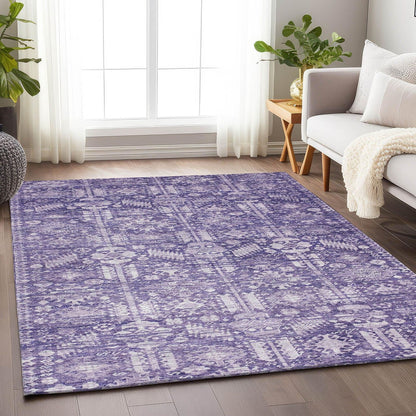 Laearis Purple Washable Indoor-Outdoor Rug -- purple