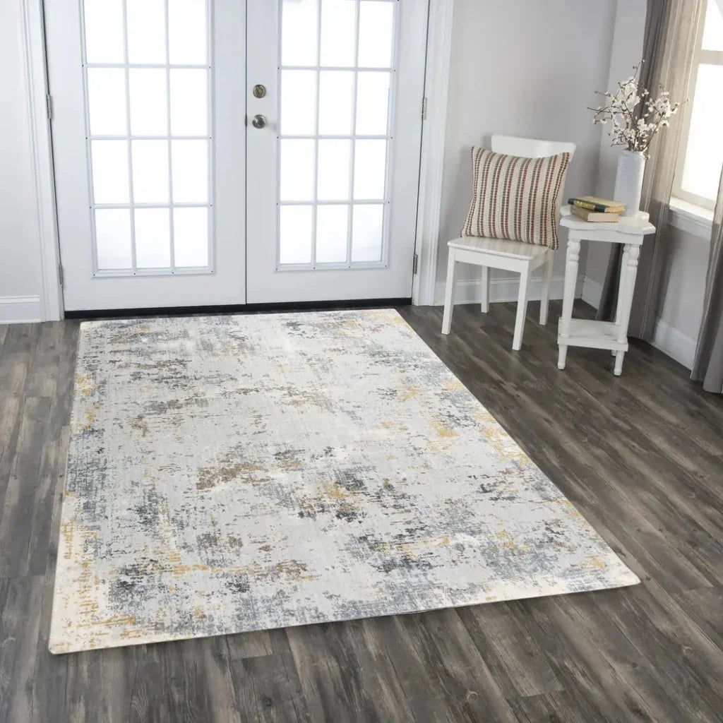 Caer Abstract Blue Large Area Rugs For Living Room -- blue