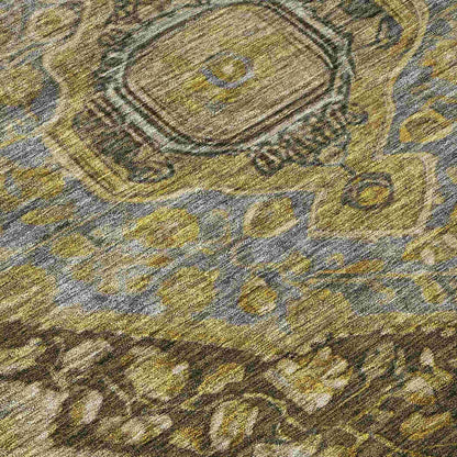 Kaelanor Brown Washable Indoor-Outdoor Rug