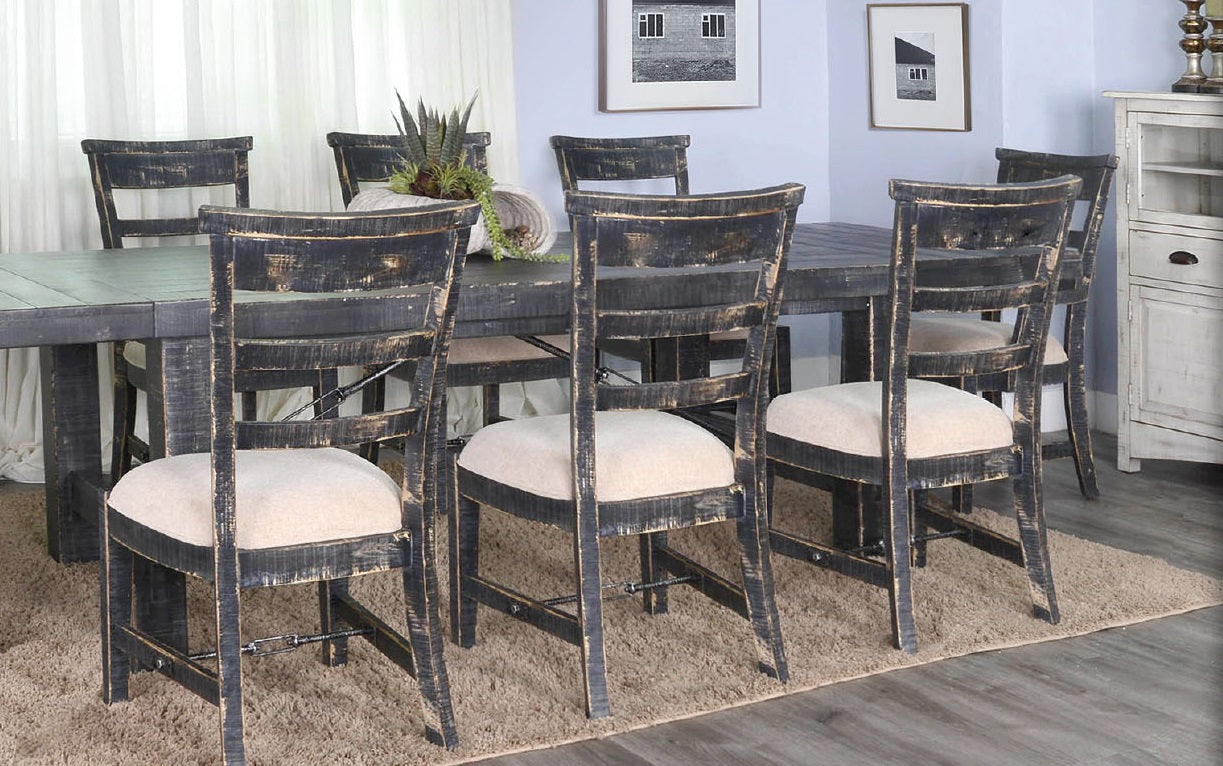 Sunny D Marina Fabric Armless Dining Chair 2PC