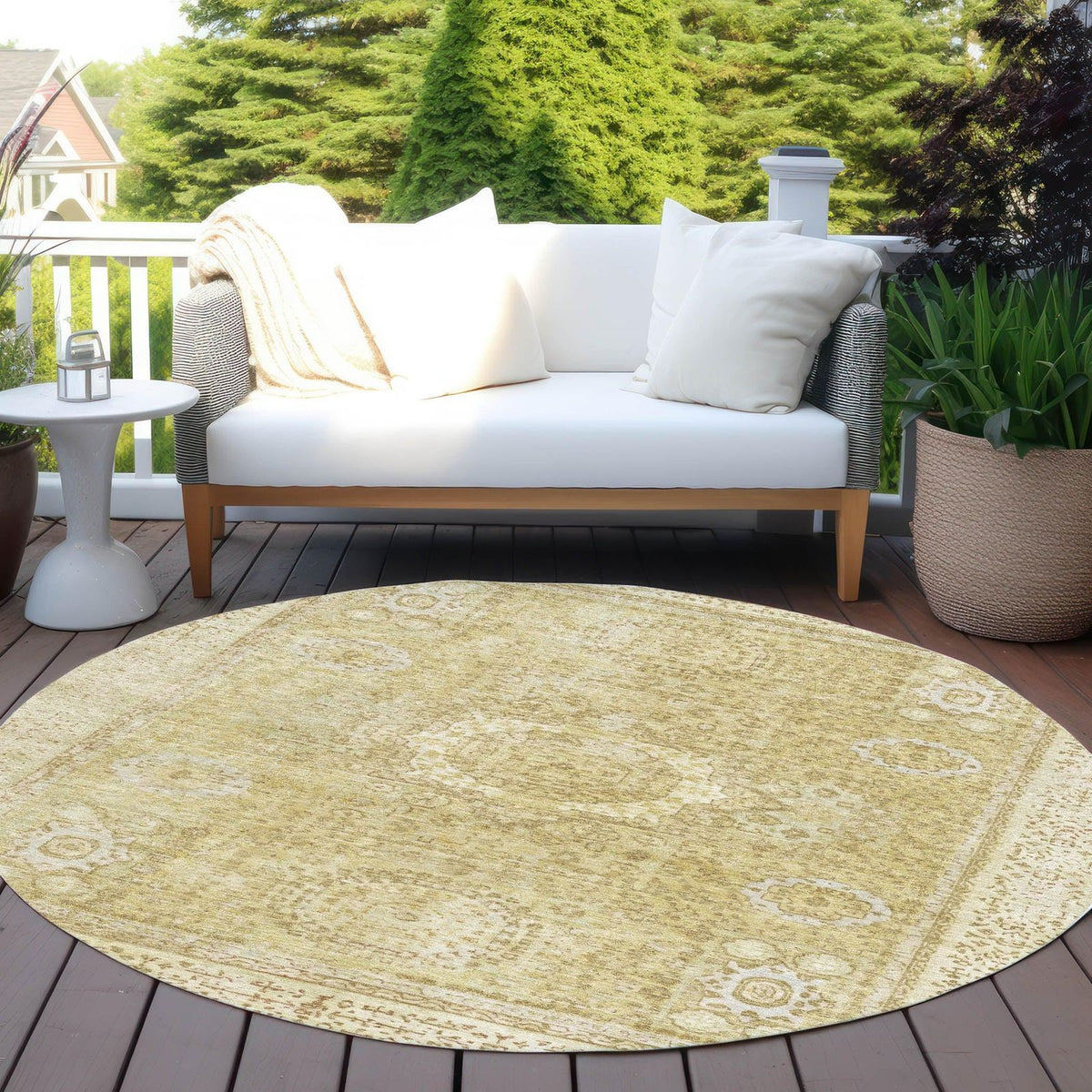 Irias Beige Washable Indoor-Outdoor Rug