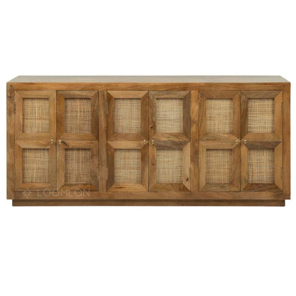 LOOMLAN Marentha Six Doors Natural Wooden Sideboard