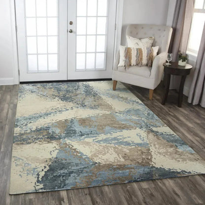 Bura Abstract Beige Large Area Rugs For Living Room -- beige