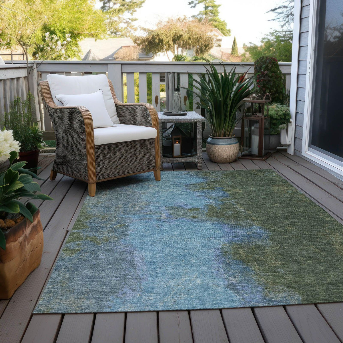 Iriion Cactus Washable Indoor-Outdoor Rug -- view 3