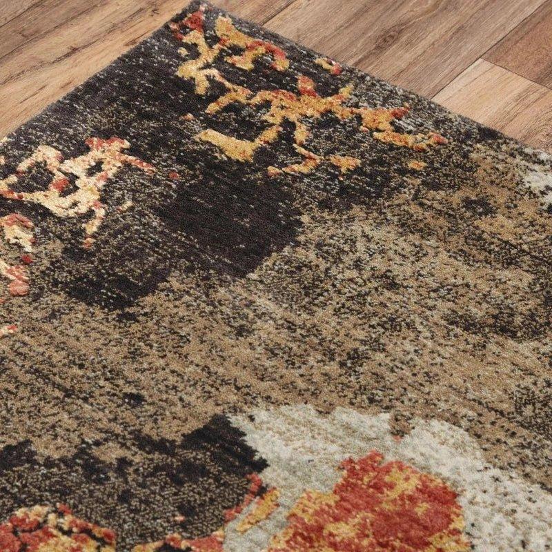 Dhum Abstract Brown Large Area Rugs For Living Room -- brown