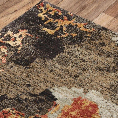 Dhum Abstract Brown Large Area Rugs For Living Room -- brown