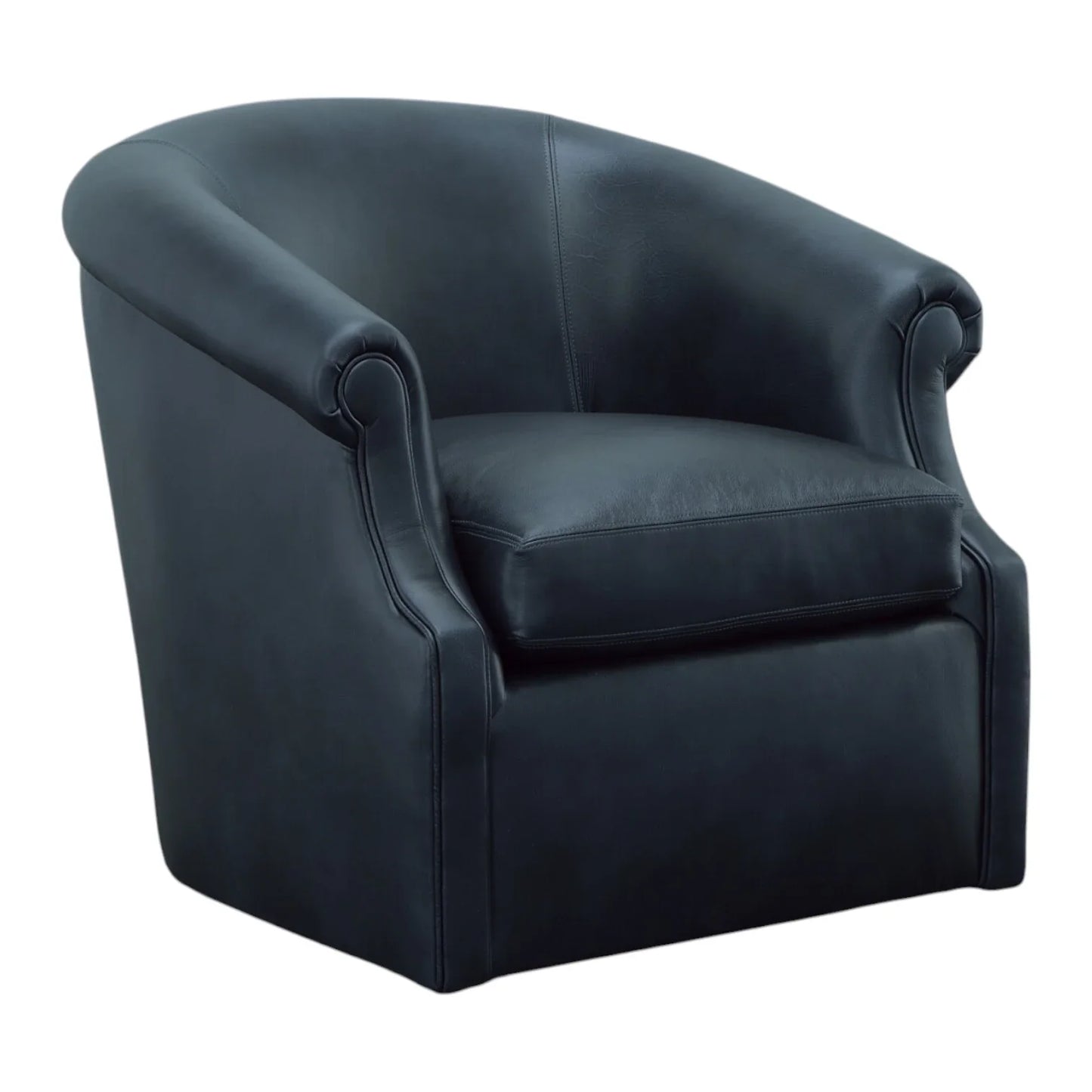 Black Leather Swivel Club Chair Seattle