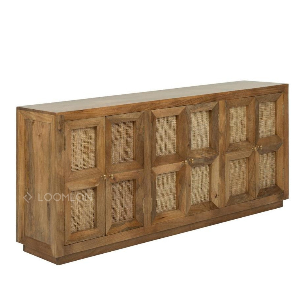 LOOMLAN Marentha Six Doors Natural Wooden Sideboard