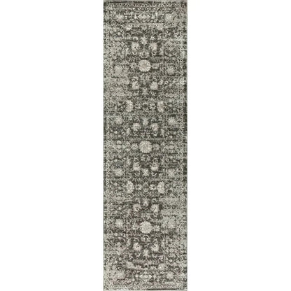 Dahl Floral Distress Gray Kitchen Hallway Runner Rug - LOOMLAN - LOOMLAN - Area Rugs