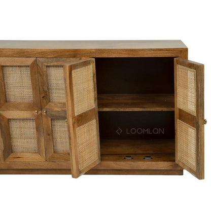 LOOMLAN Marentha Six Doors Natural Wooden Sideboard