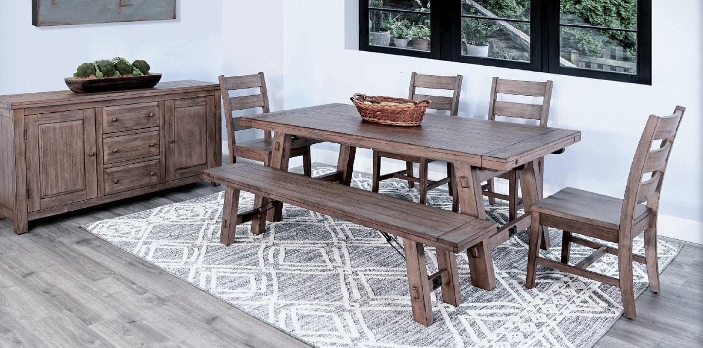 Sunny D Doe Valley Ladderback Dining Chair with Stretchers 2PC