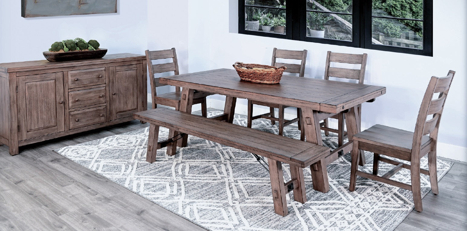 Sunny D Doe Valley Ladderback Dining Chair with Stretchers 2PC