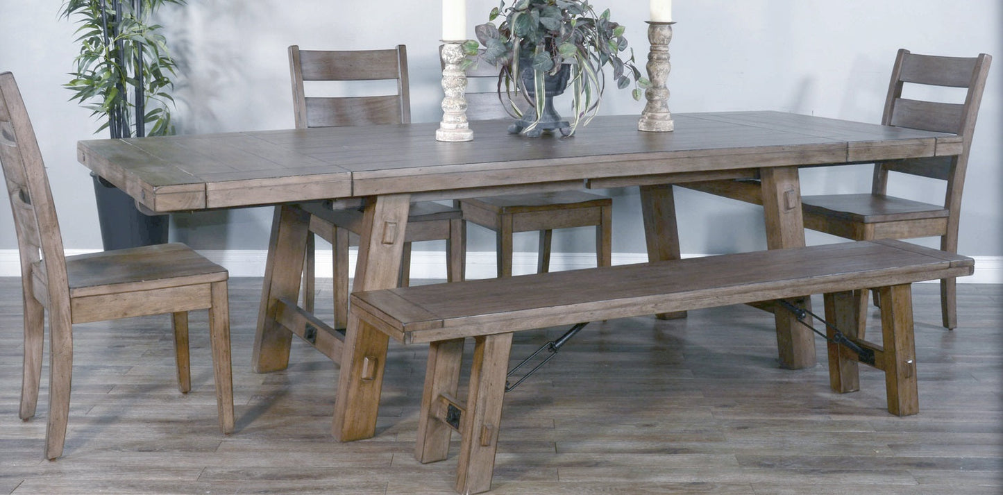 Sunny D Doe Valley Ladderback Dining Chair with Stretchers 2PC
