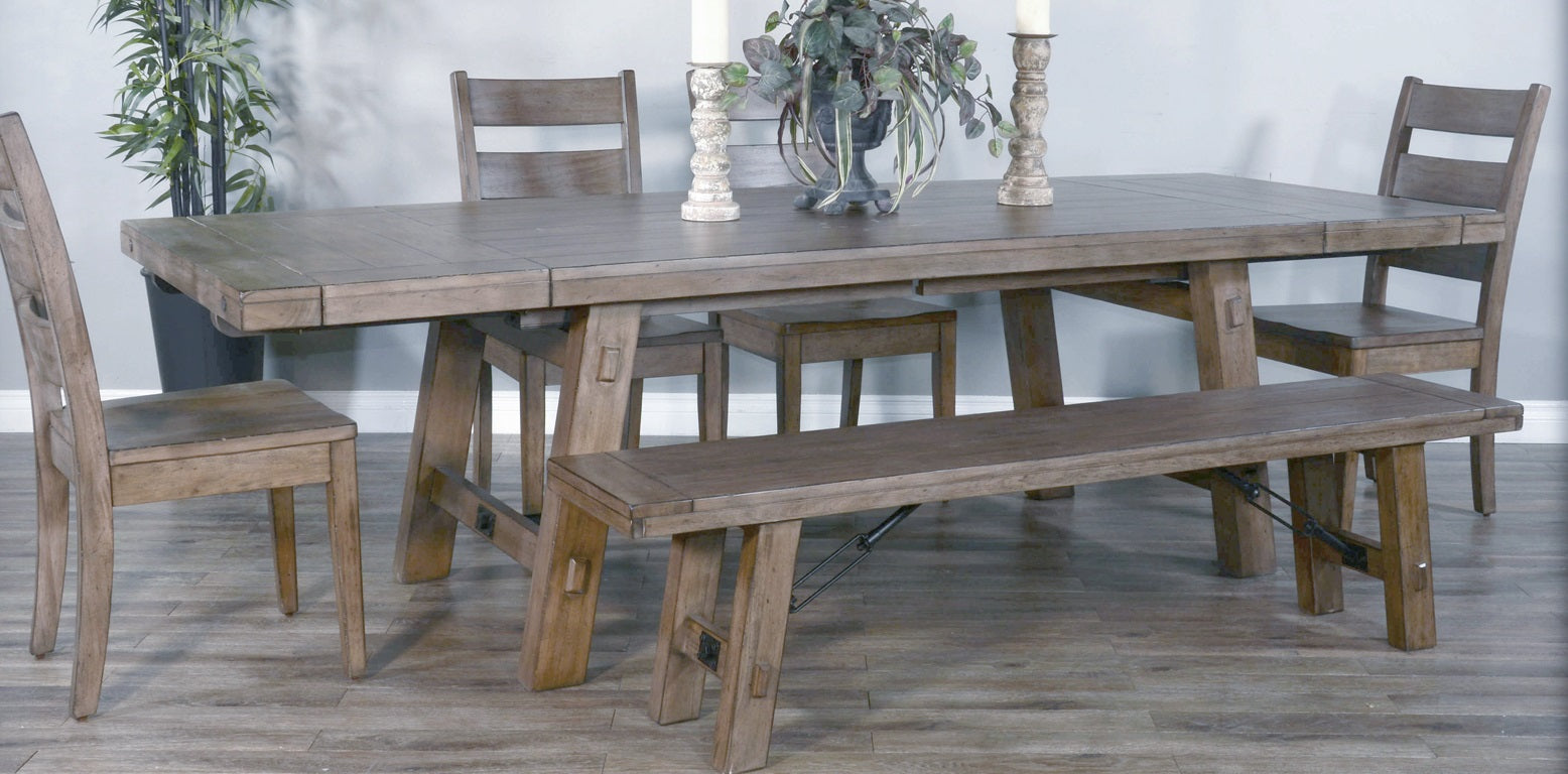 Sunny D Doe Valley Ladderback Dining Chair with Stretchers 2PC