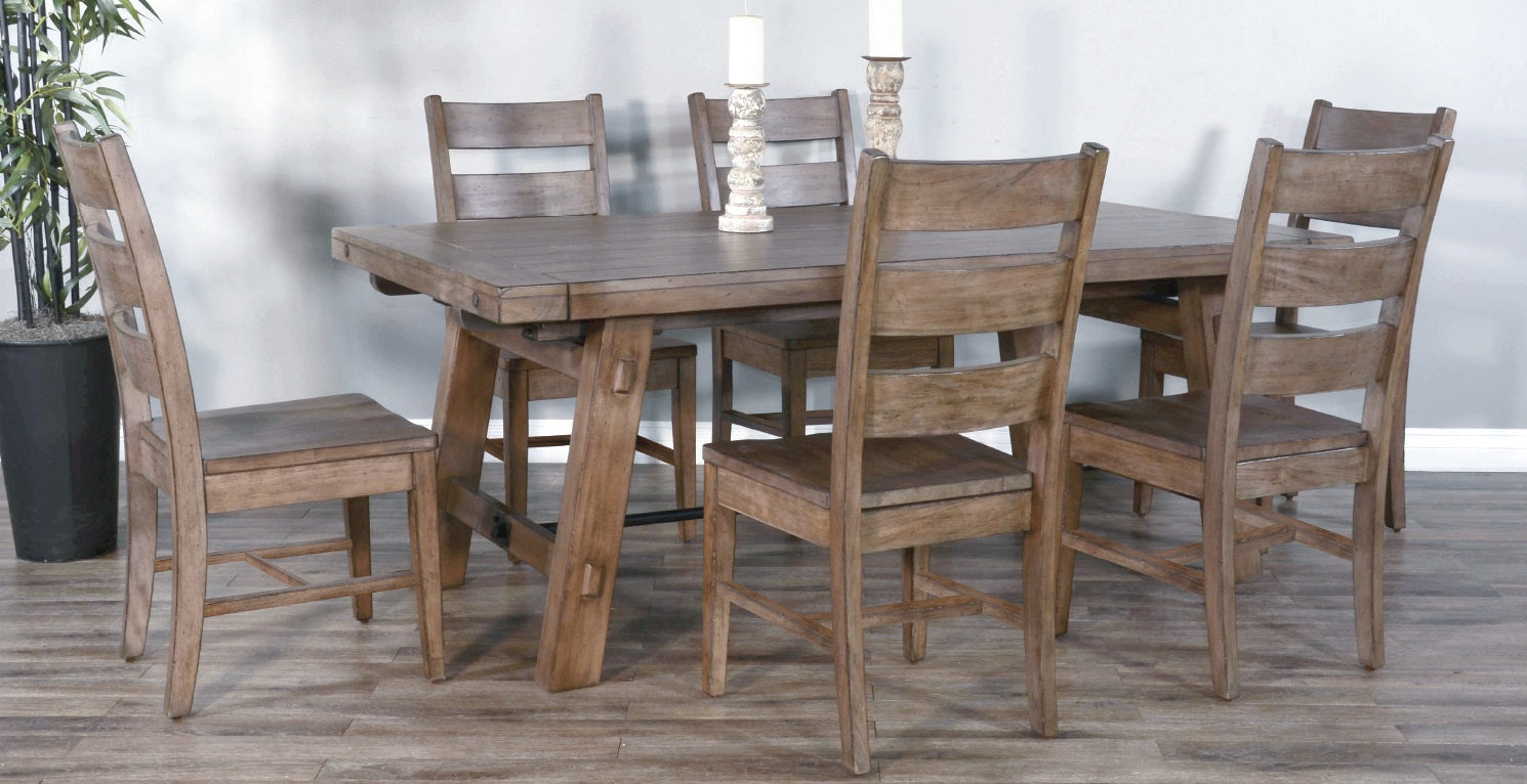 Sunny D Doe Valley Ladderback Dining Chair with Stretchers 2PC