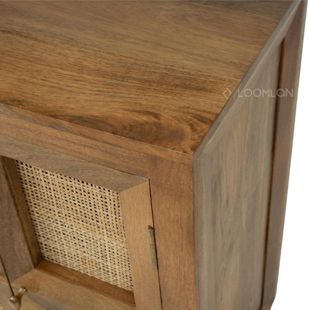 LOOMLAN Marentha Six Doors Natural Wooden Sideboard