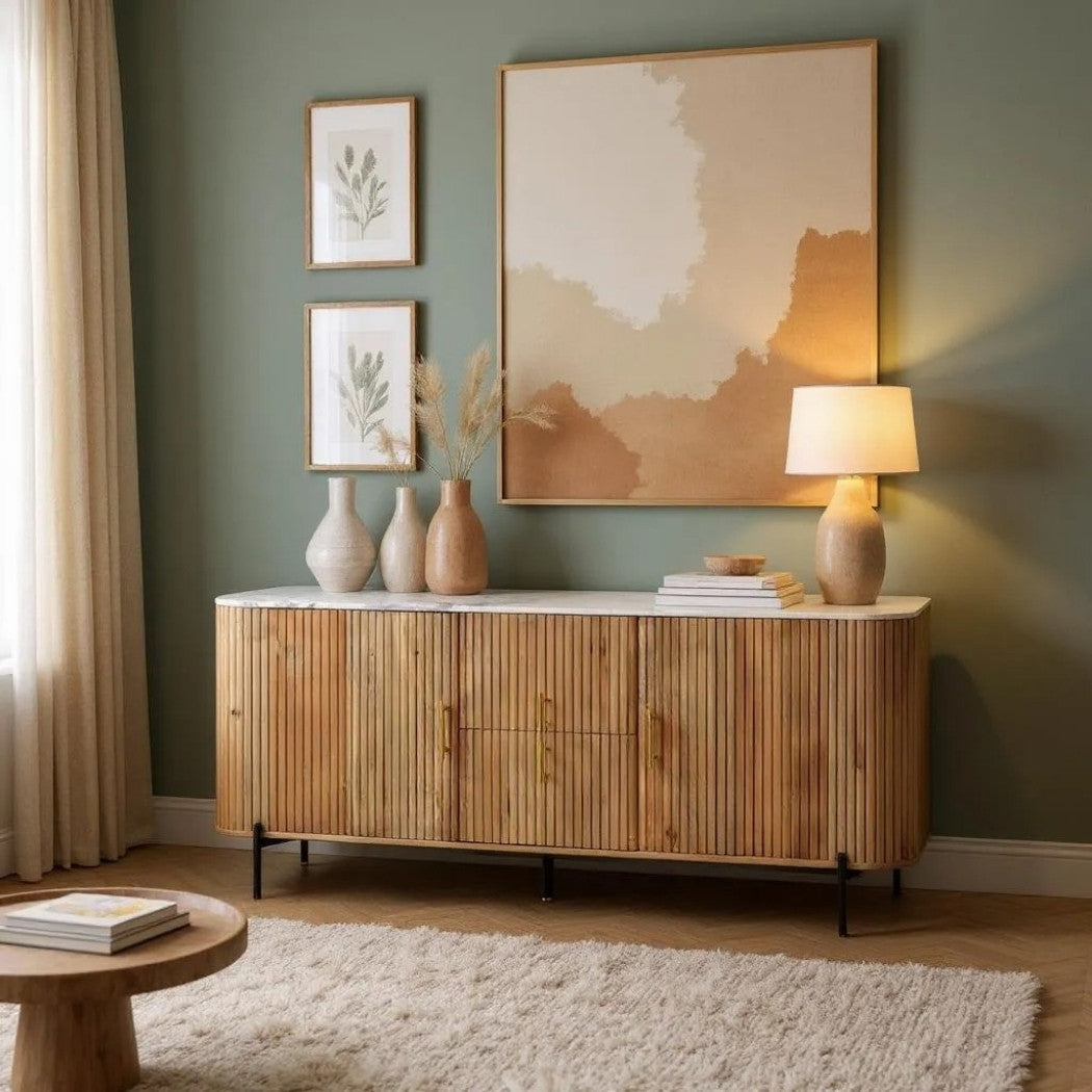 LOOMLAN Trivana Marble Top Modern Sideboard