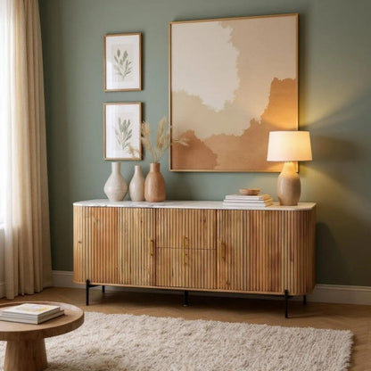 LOOMLAN Trivana Marble Top Modern Sideboard