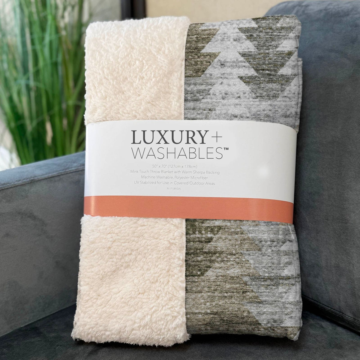 Angled Checks Brown Washable Indoor-Outdoor Rug