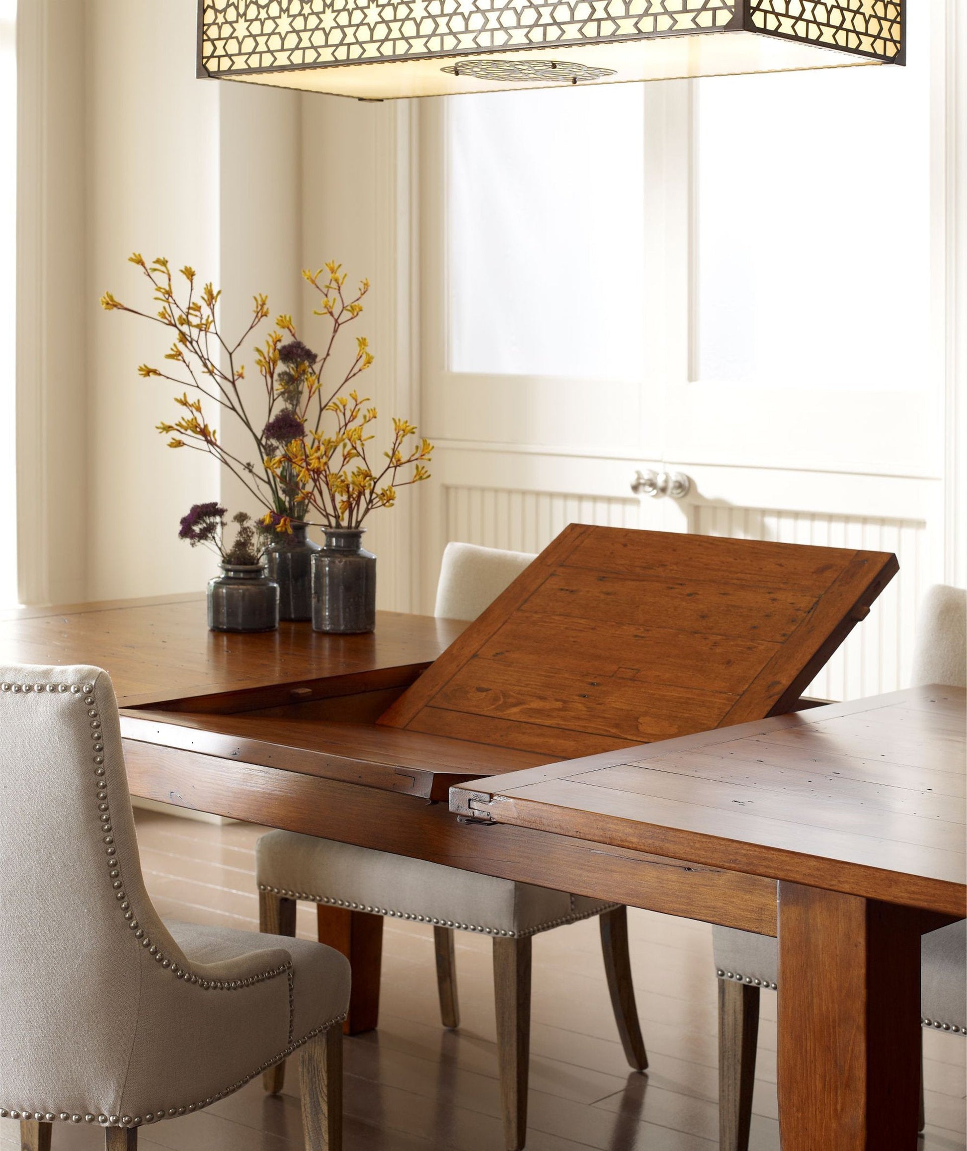 LH Home Irish Coast Wooden Extendable Dining Table