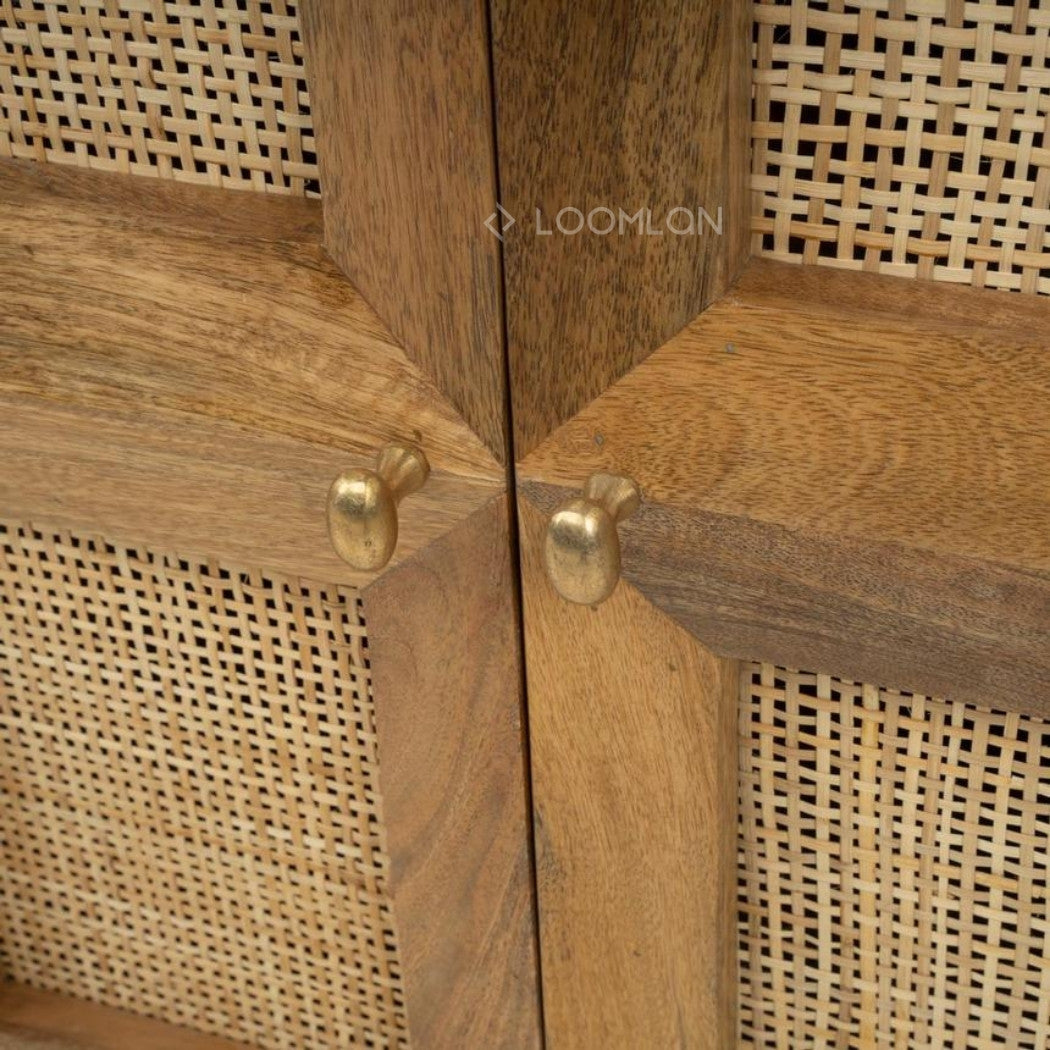 LOOMLAN Marentha Six Doors Natural Wooden Sideboard