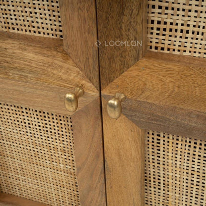 LOOMLAN Marentha Six Doors Natural Wooden Sideboard