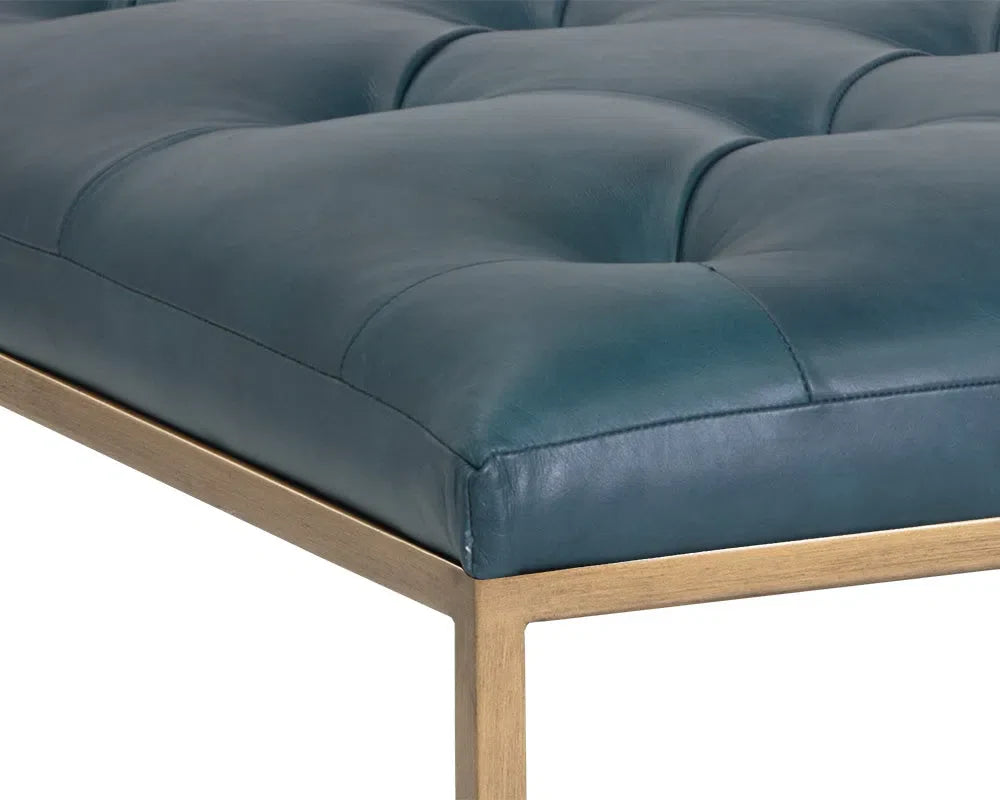 Endall Leather Upholstered Square Ottoman