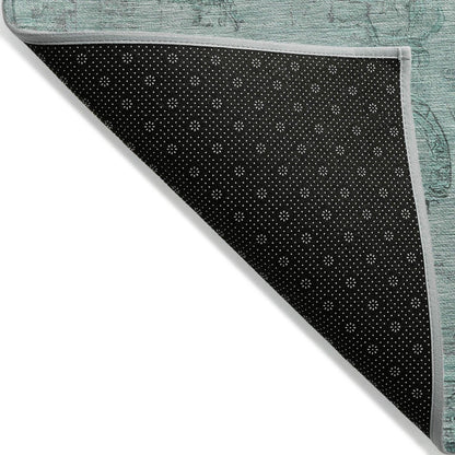 Laeanor Teal Washable Indoor-Outdoor Rug