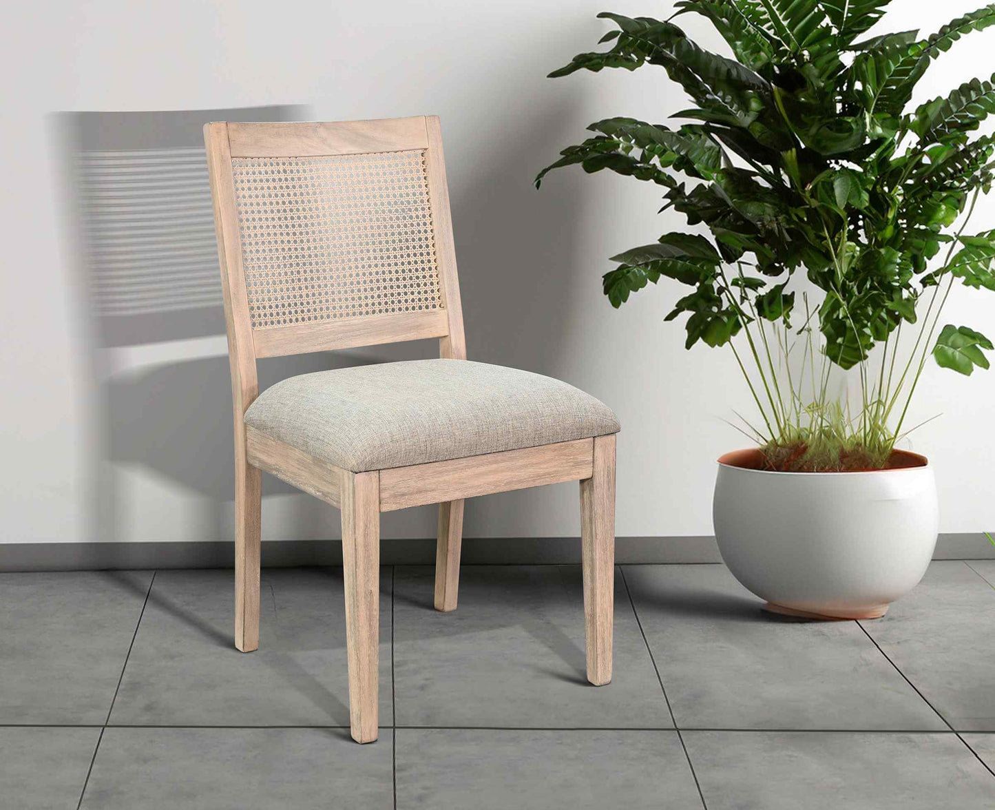 Sunny D Rowan Rattan Back Dining Chair 2PC