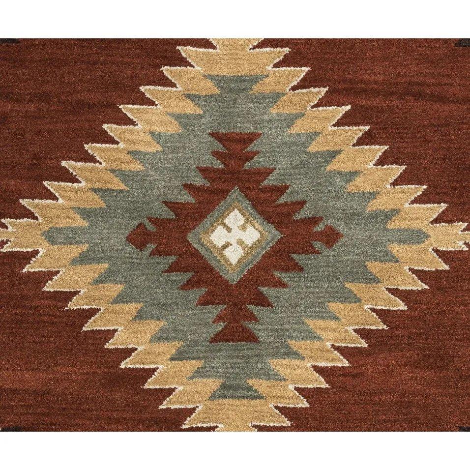 Daus Rust Round Area Rugs For Dining Room - LOOMLAN - LOOMLAN - Area Rugs