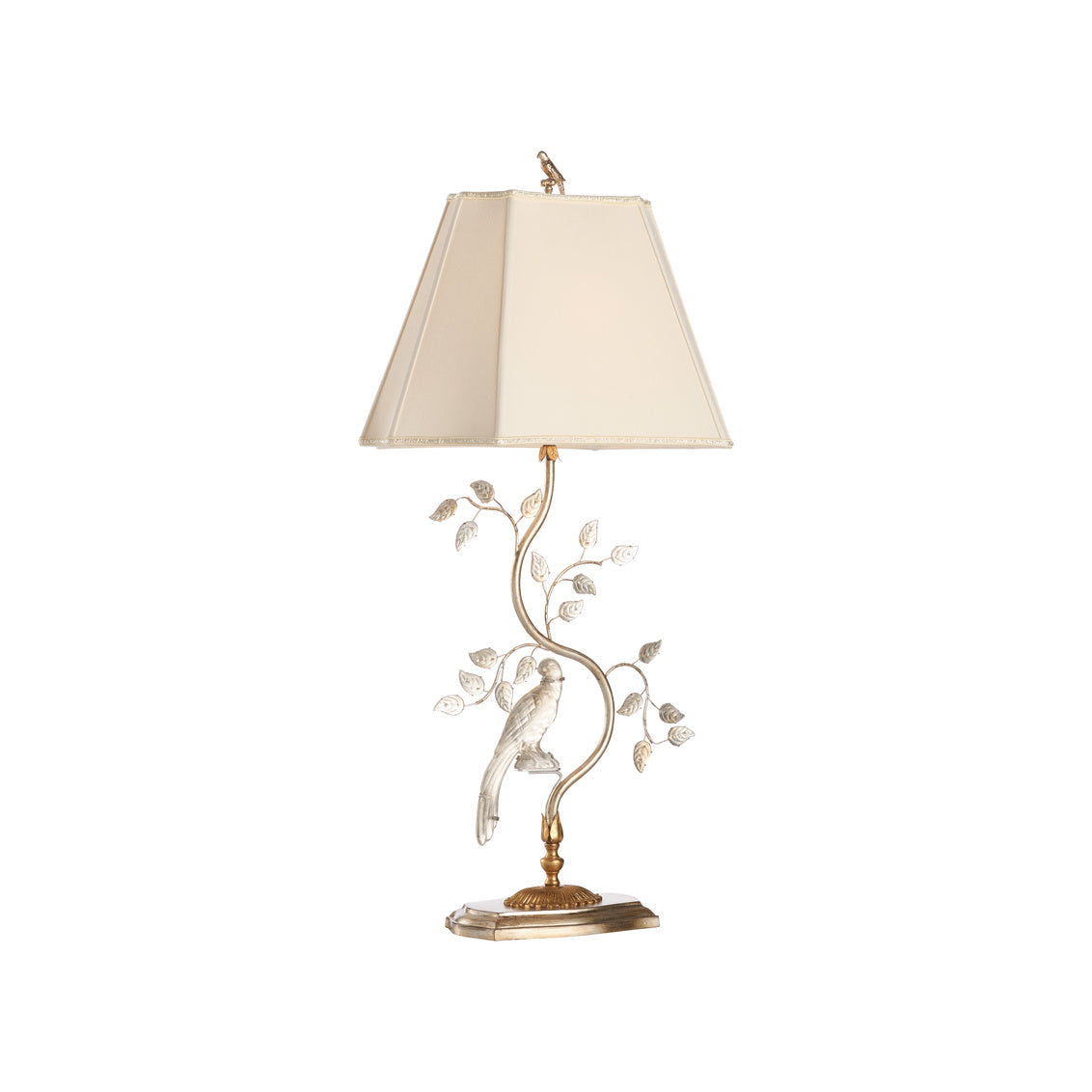 Chelsea House Crystal Bird Silver Table Lamp