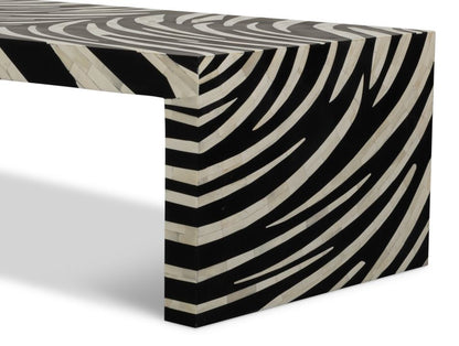 Meridian 51" Bone Inlay Coffee Table -- Black,White