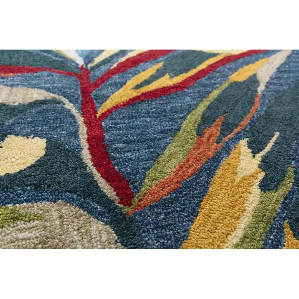 Cnut Floral Dark Blue Area Rugs For Living Room - LOOMLAN - LOOMLAN - Area Rugs