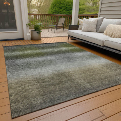 Haelor Gray Washable Indoor-Outdoor Rug -- gray