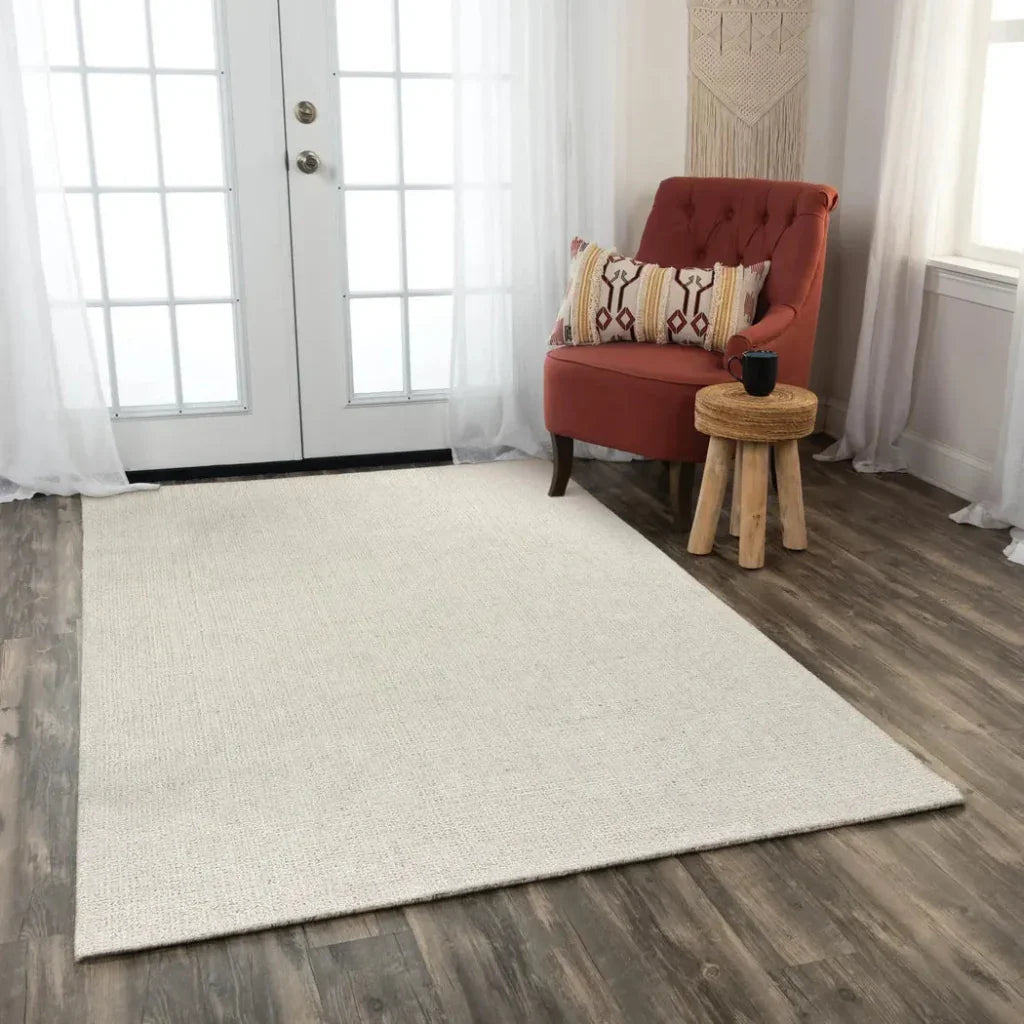 Chos Wool White Hallway Kitchen Runner Rug -- white