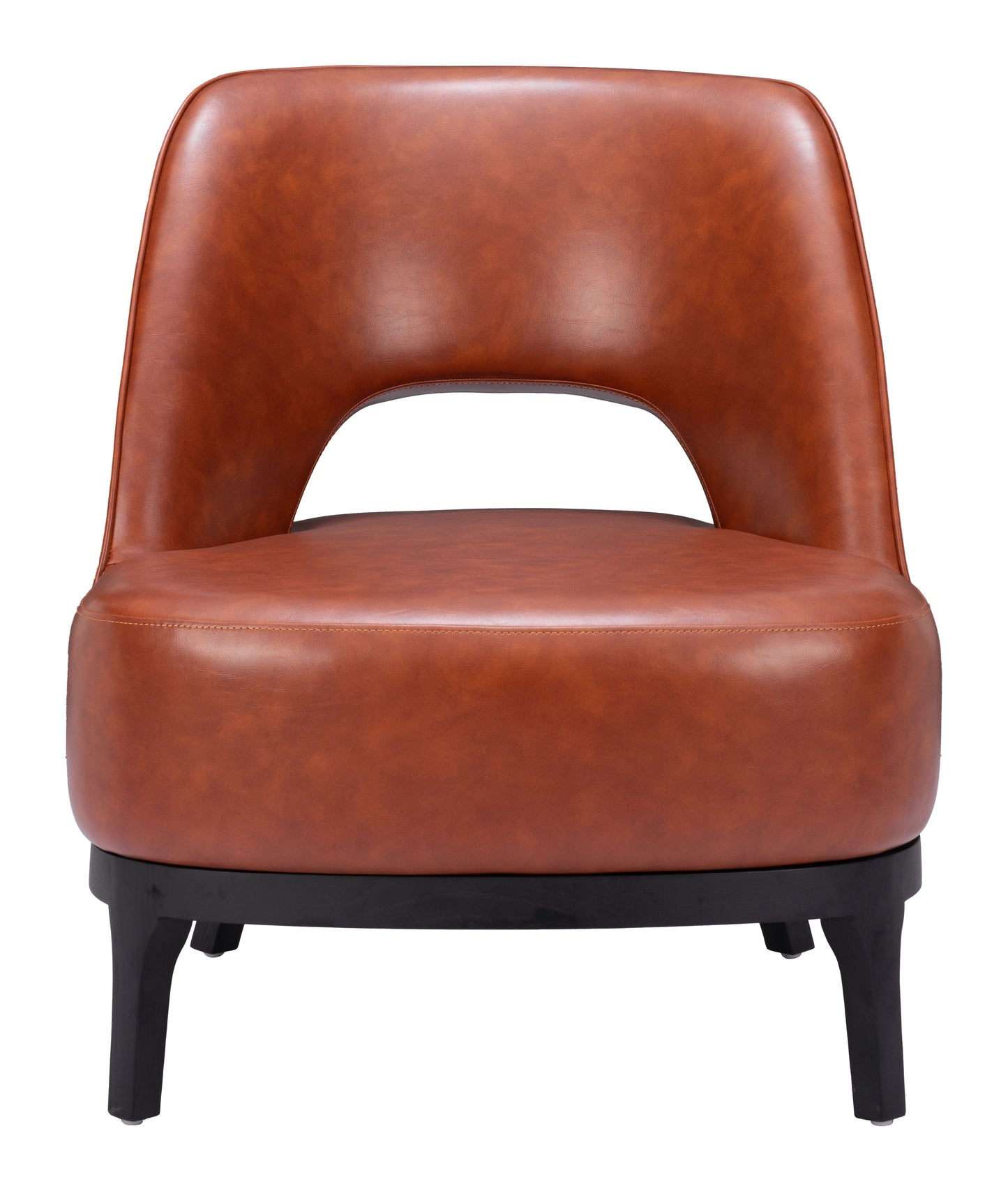 Mistley Steel and Wood Brown Armless Accent Chair