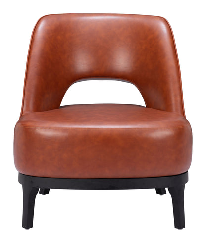 Mistley Steel and Wood Brown Armless Accent Chair