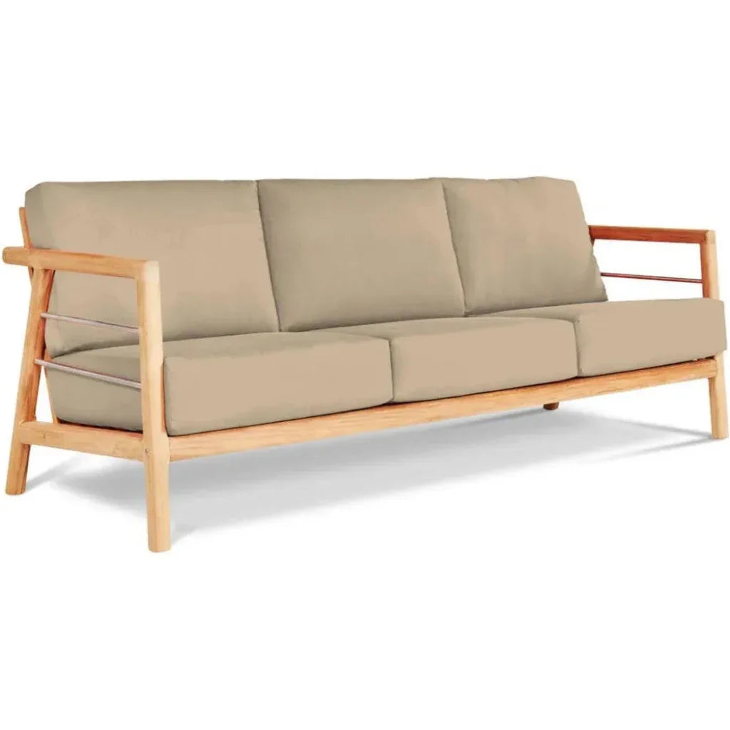 Aalto 86-inch Teak Deep Outdoor Couch with Sunbrella Cu -- view 12
