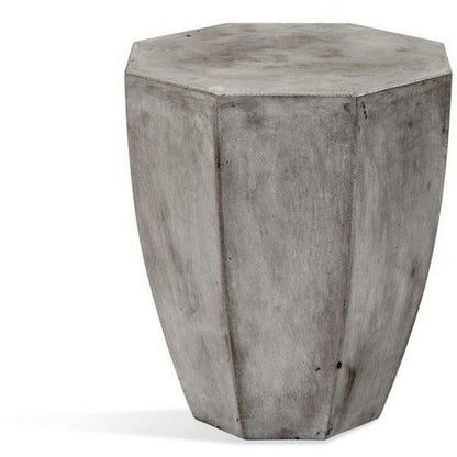15" Octagon Round Concrete Grey Accent Side Table Side Tables Sideboards and Thangs By Bassett Mirror