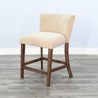 Sunny D Gibson White Fabric Counter Stool 2PC