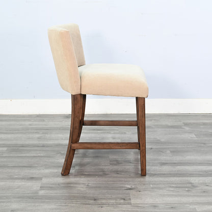 Sunny D Gibson White Fabric Counter Stool 2PC