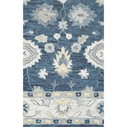 Cors Wool Blue Hallway Kitchen Runner Rug -- blue