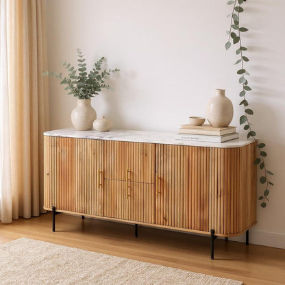 LOOMLAN Trivana Marble Top Modern Sideboard