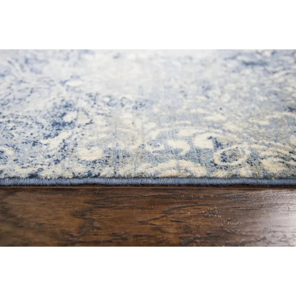 Clon Damask Blue Large Area Rugs For Living Room - LOOMLAN - LOOMLAN - Area Rugs