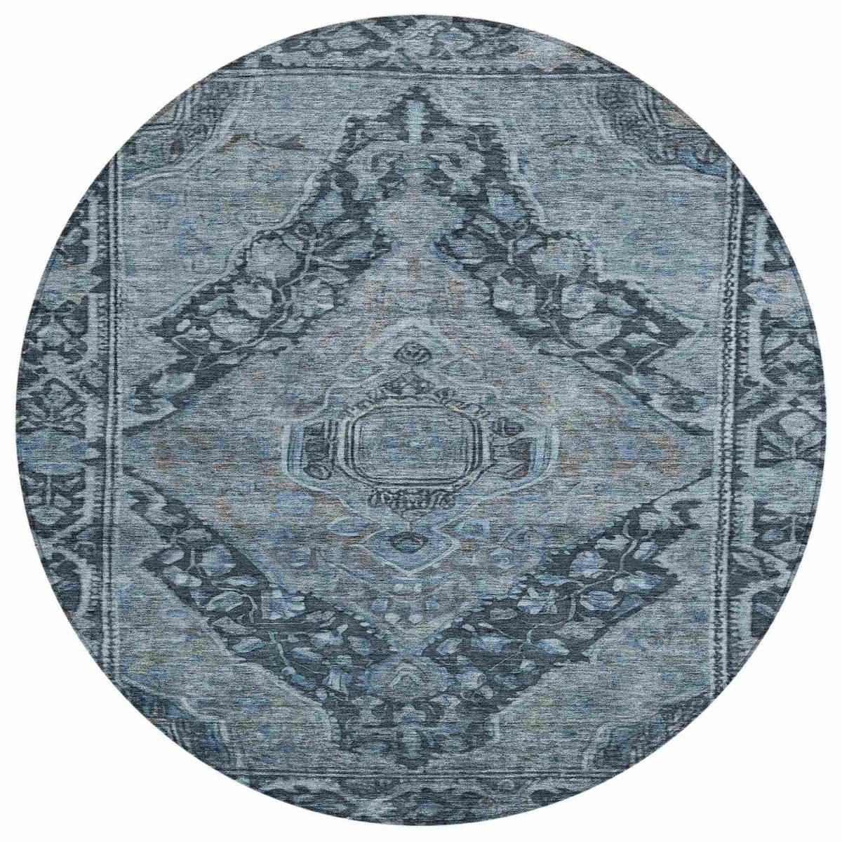 Kaelanor Navy Washable Indoor-Outdoor Rug