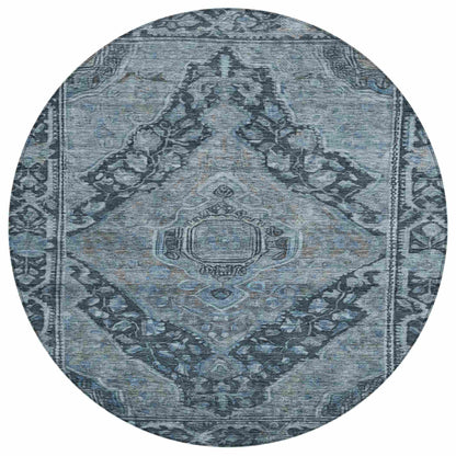 Kaelanor Navy Washable Indoor-Outdoor Rug